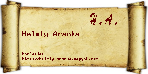Helmly Aranka névjegykártya